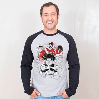 MANGA LONGA RAGLAN CINZA - NINJAS