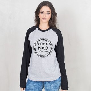 MANGA LONGA RAGLAN CINZA - CÓPIA NÃO COMÉDIA