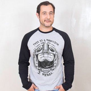 MANGA LONGA RAGLAN CINZA - REBEL