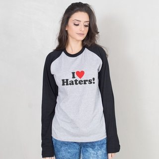 MANGA LONGA RAGLAN CINZA - HATERS