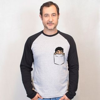 MANGA LONGA RAGLAN CINZA - FELPS NO BOLSO