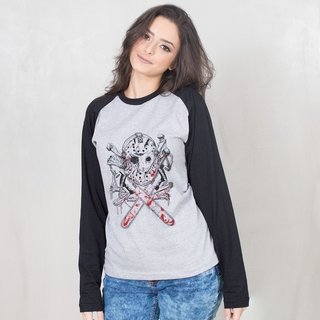 MANGA LONGA RAGLAN CINZA - O MASSACRE