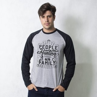 MANGA LONGA RAGLAN CINZA - THE FAMILY BUSINESS