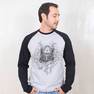 MANGA LONGA RAGLAN CINZA - CORUJA