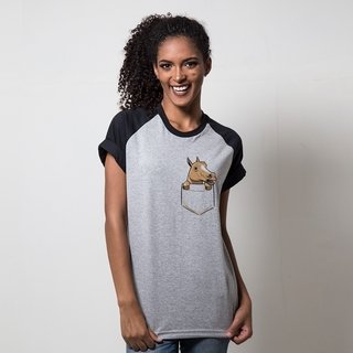 CAMISETA RAGLAN CINZA - JURANDIR NO BOLSO