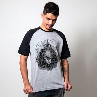 CAMISETA RAGLAN CINZA - LEÃO