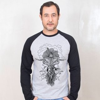 MANGA LONGA RAGLAN CINZA - ILUMINAT GOAT