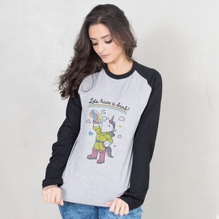 MANGA LONGA RAGLAN CINZA - REINO DOS UNICÓRNIOS