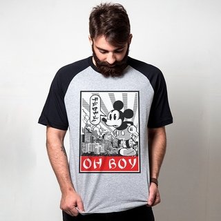 CAMISETA RAGLAN CINZA - OH BOY