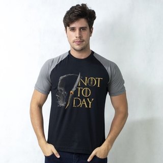 CAMISETA RAGLAN PRETA - NOT TODAY