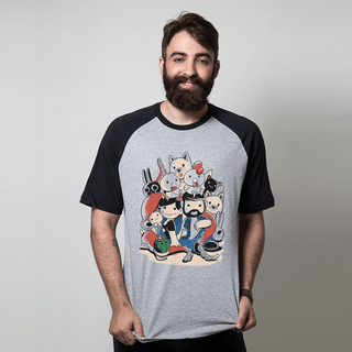 CAMISETA RAGLAN CINZA - FAMÍLIA MARMOTA