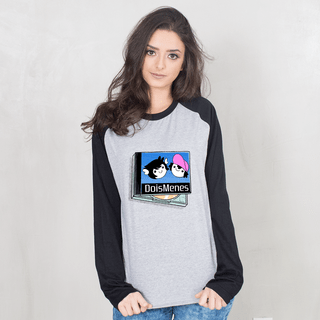 MANGA LONGA RAGLAN CINZA - DOIS MENES