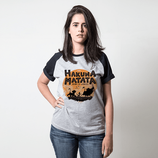 CAMISETA RAGLAN CINZA - HAKUNA MATATA