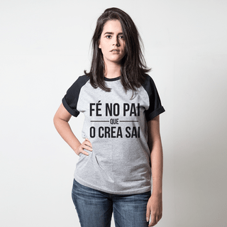 CAMISETA RAGLAN CINZA - FÉ NO PAI