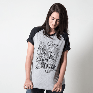 CAMISETA RAGLAN CINZA - HERÓIS