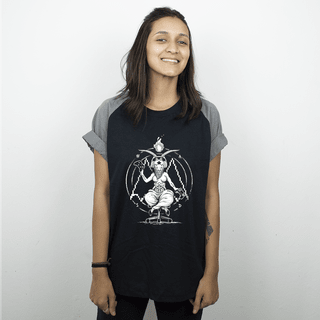 CAMISETA RAGLAN PRETA - BAPHOMET GAMER