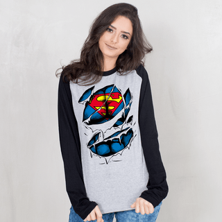 MANGA LONGA RAGLAN CINZA - SUPER JORDAN