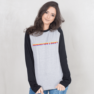 MANGA LONGA RAGLAN CINZA - HOW YOU DOIN