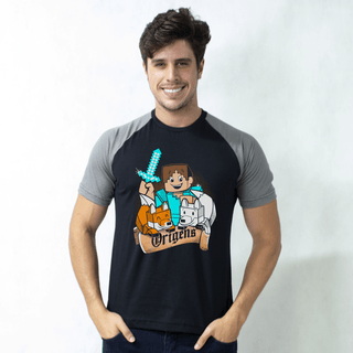 CAMISETA RAGLAN PRETA - ORIGENS