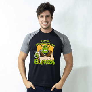 CAMISETA RAGLAN PRETA - BURROS