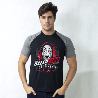 CAMISETA RAGLAN PRETA - RESISTÊNCIA