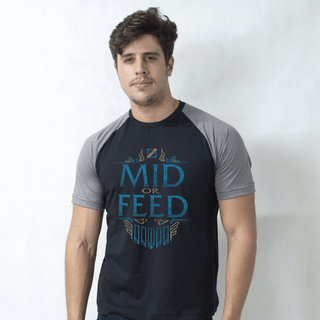 CAMISETA RAGLAN PRETA - MID OR FEED