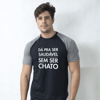 CAMISETA RAGLAN PRETA - SAUDÁVEL