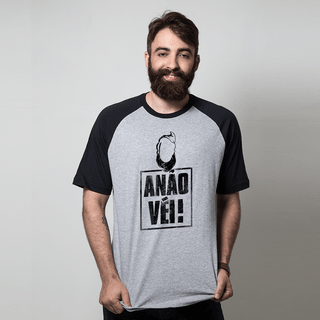 CAMISETA RAGLAN CINZA - ANÃO VÉI