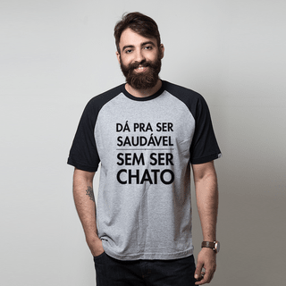 CAMISETA RAGLAN CINZA - SAUDÁVEL