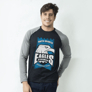 MANGA LONGA RAGLAN PRETA - EAGLES