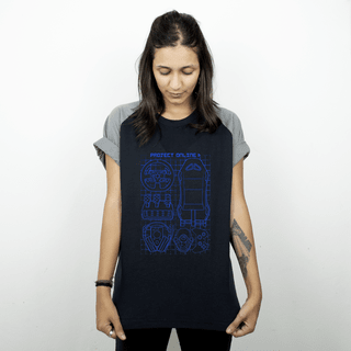 CAMISETA RAGLAN PRETA - PROJECT ONLINE