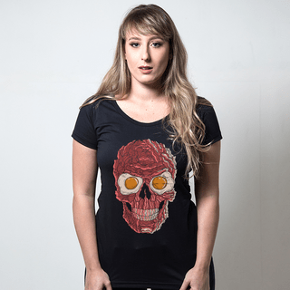 CAMISETA PRETA - BACON SKULL