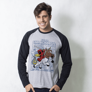 MANGA LONGA RAGLAN CINZA - CHIMICHANGA WORLD