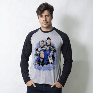 MANGA LONGA RAGLAN CINZA - DESCENDENTES