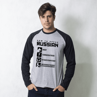 MANGA LONGA RAGLAN CINZA - RUSSIAN