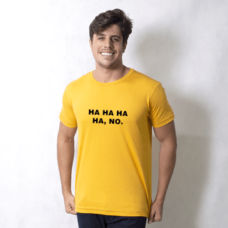 CAMISETA MOSTARDA - HAHAHA NO