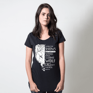 CAMISETA PRETA - THE PACK SURVIVES