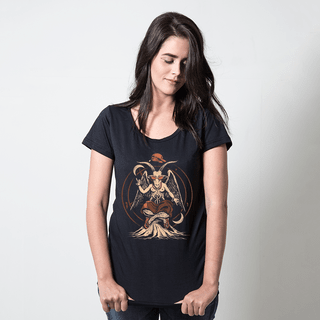 CAMISETA PRETA - BAPHOMET DA QUEBRADA COLORIDO