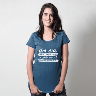 CAMISETA AZUL PETRÓLEO - UM DIA AINDA LARGO TUDO - comprar online