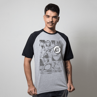 CAMISETA RAGLAN CINZA - MANGÁ