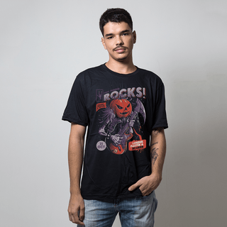 CAMISETA PRETA - PUMPKIN ROCKS