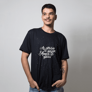 CAMISETA PRETA - AS ESTRELAS TE GUIAM