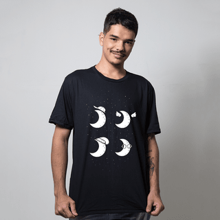 CAMISETA PRETA - FASES DA LUA