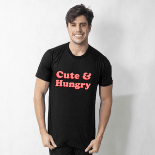 CAMISETA PRETA - CUTE AND HUNGRY