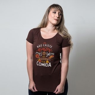 CAMISETA MARROM - AMOR PELA COMIDA