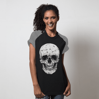 CAMISETA RAGLAN PRETA - BLACK SKULL