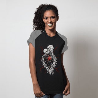 CAMISETA RAGLAN PRETA - CORAÇÃO