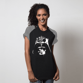 CAMISETA RAGLAN PRETA - DARTH SKULL