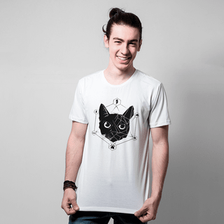 CAMISETA BRANCA - GATO PRETO