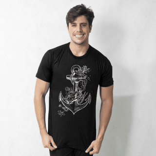 CAMISETA PRETA - LANÇAR ÂNCORA